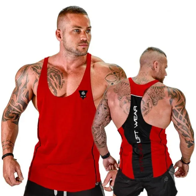 Mens Bodybuilding Gym Fitness Sleeveless Singlet Vest