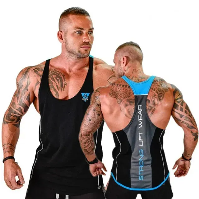 Mens Bodybuilding Gym Fitness Sleeveless Singlet Vest