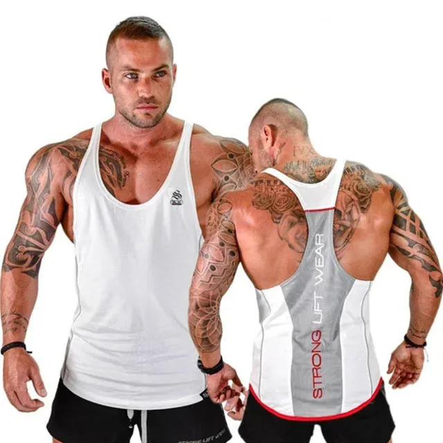 Mens Bodybuilding Gym Fitness Sleeveless Singlet Vest