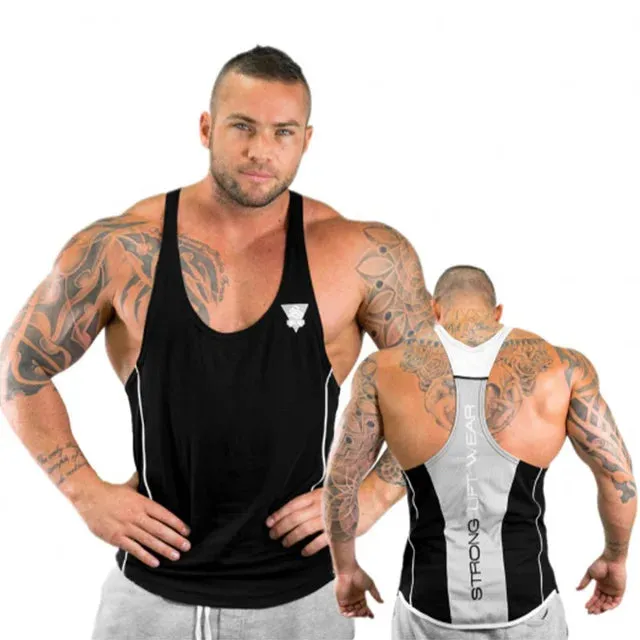 Mens Bodybuilding Gym Fitness Sleeveless Singlet Vest