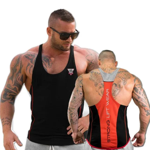 Mens Bodybuilding Gym Fitness Sleeveless Singlet Vest