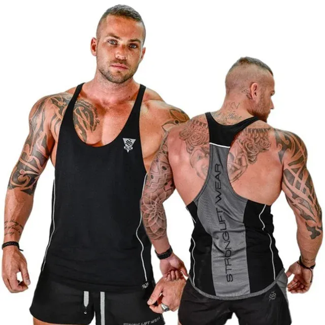 Mens Bodybuilding Gym Fitness Sleeveless Singlet Vest