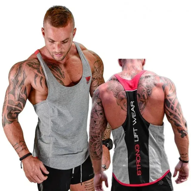 Mens Bodybuilding Gym Fitness Sleeveless Singlet Vest