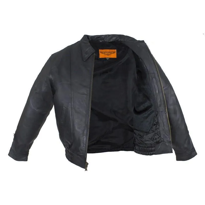 Men's Bomber Leather Jacket,  MJ715-11L-DL