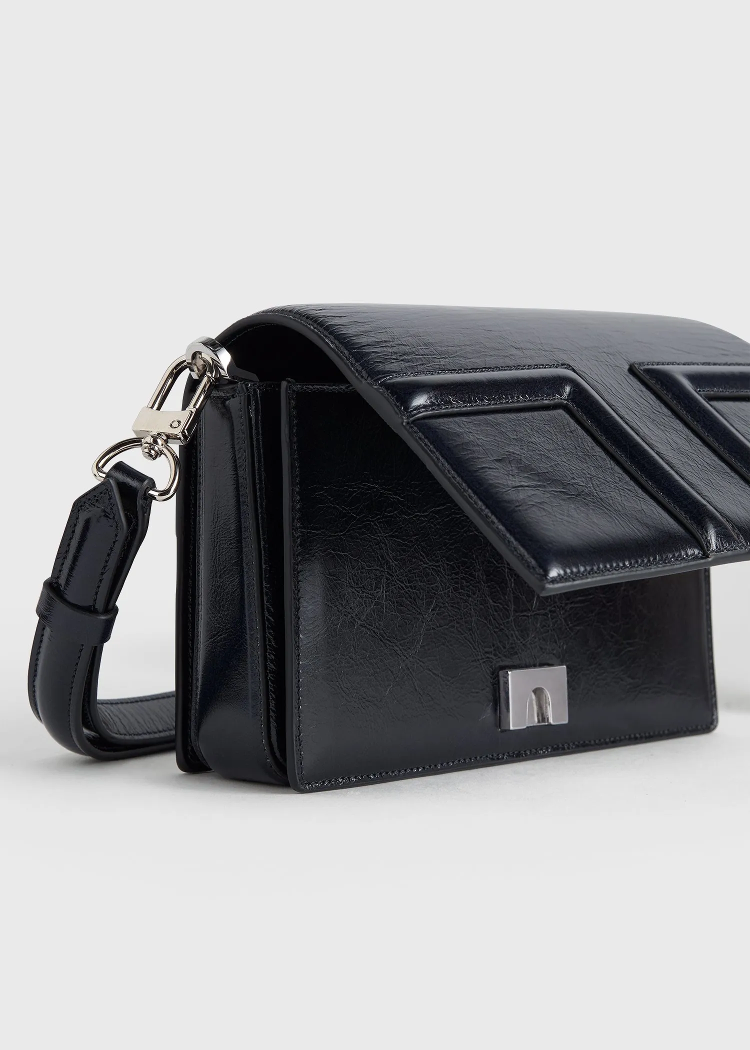 Mini T-Flap naplack-leather bag navy