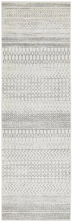 Monochrome Tribal Silver Runner Rug