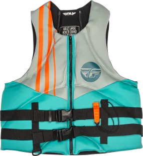 NEOPRENE FLOTATION VEST TEAL/GREY/ORANGE MD