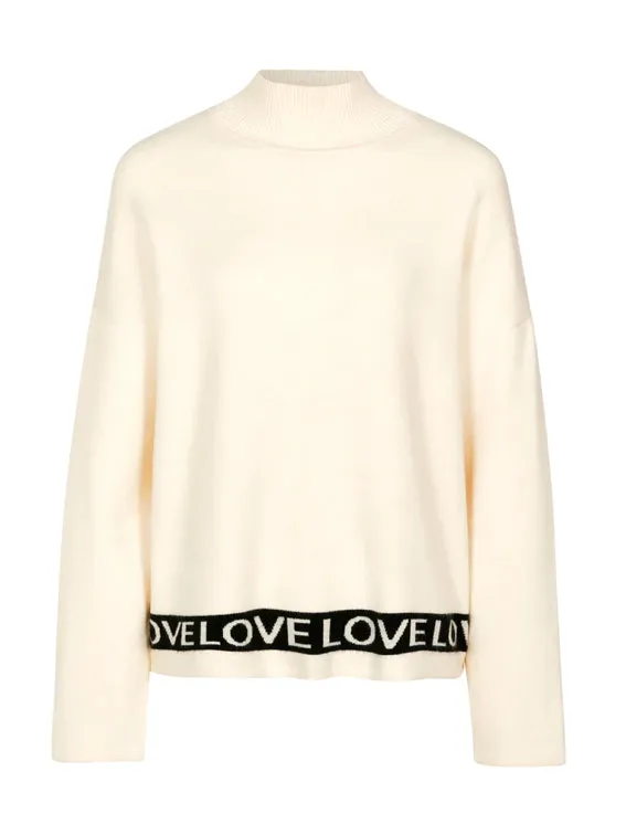 NEVERFULLY DRESSED Cream Love Jumper