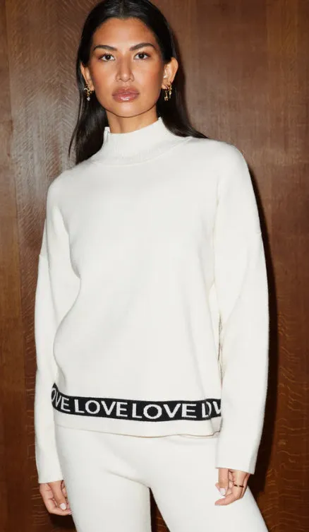 NEVERFULLY DRESSED Cream Love Jumper