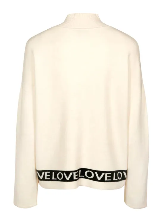 NEVERFULLY DRESSED Cream Love Jumper