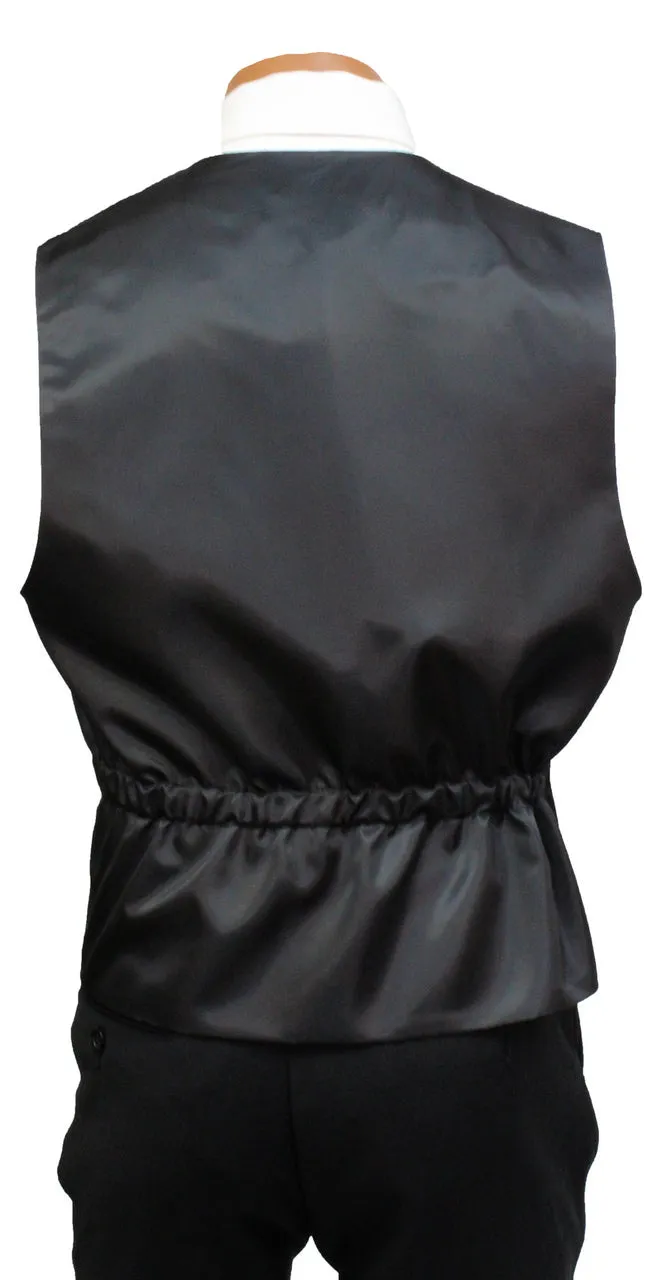 New Black Satin Fullback Vest