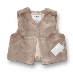 NEW! Girls Old Navy Size 4T Beige Faux Fur Vest