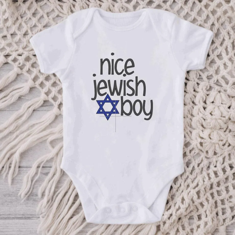 Nice Jewish Boy and Girl Baby Bodysuit or Tee Shirt by Salt and Sparkle