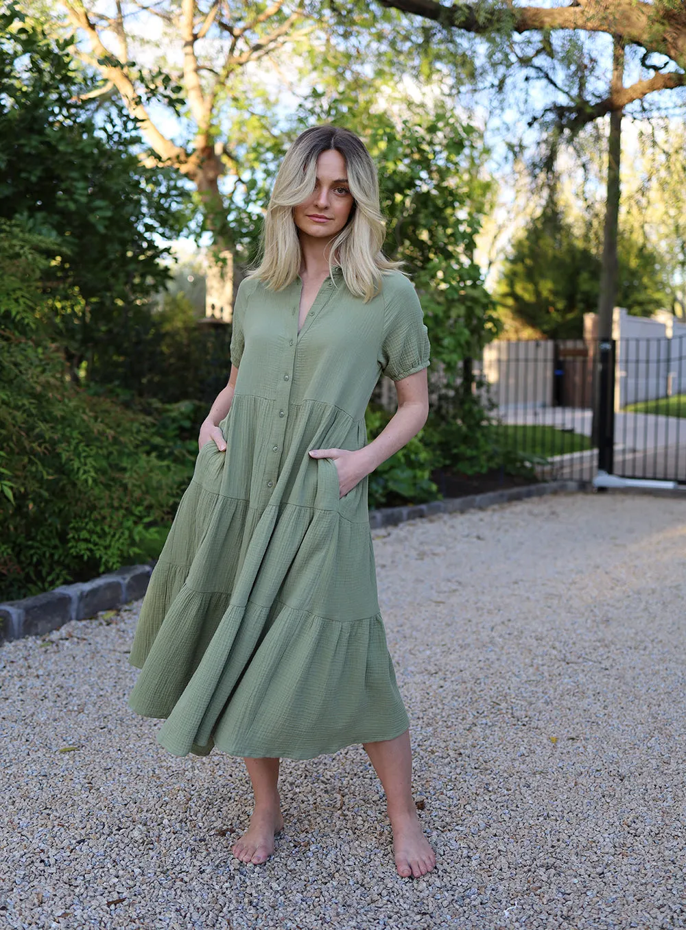 Olivia Dress-OLIVE