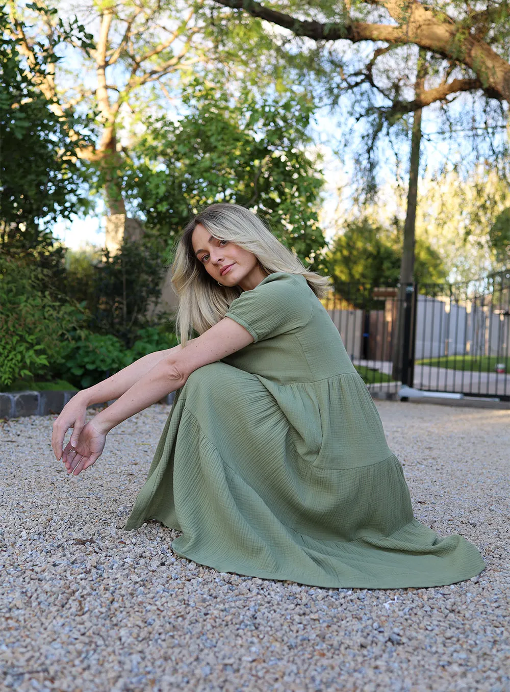 Olivia Dress-OLIVE