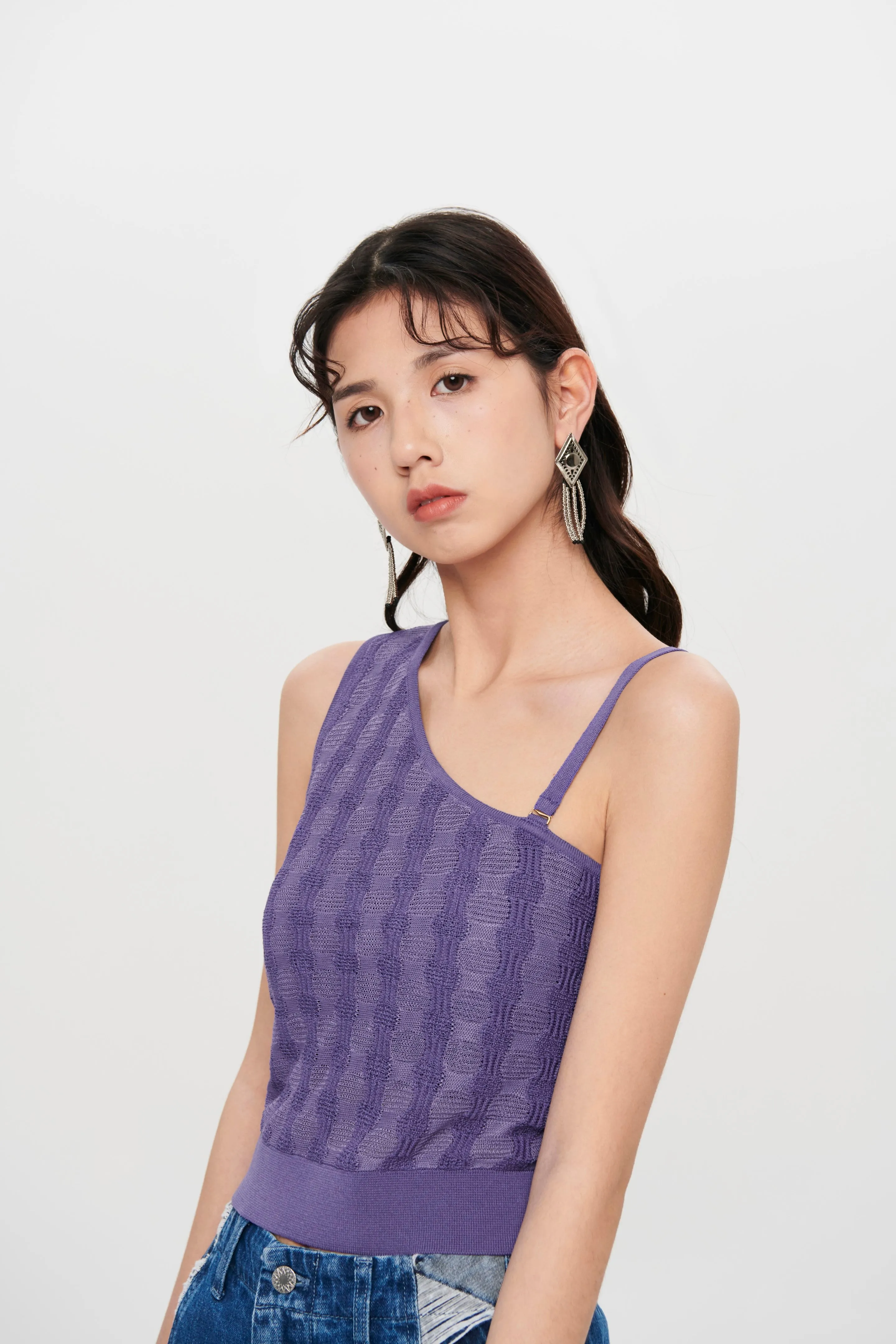 One Shoulder Knit Vest