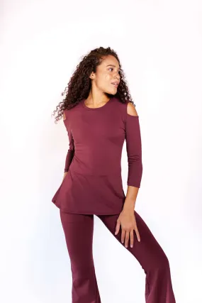 Open Shoulder Top - Maroon