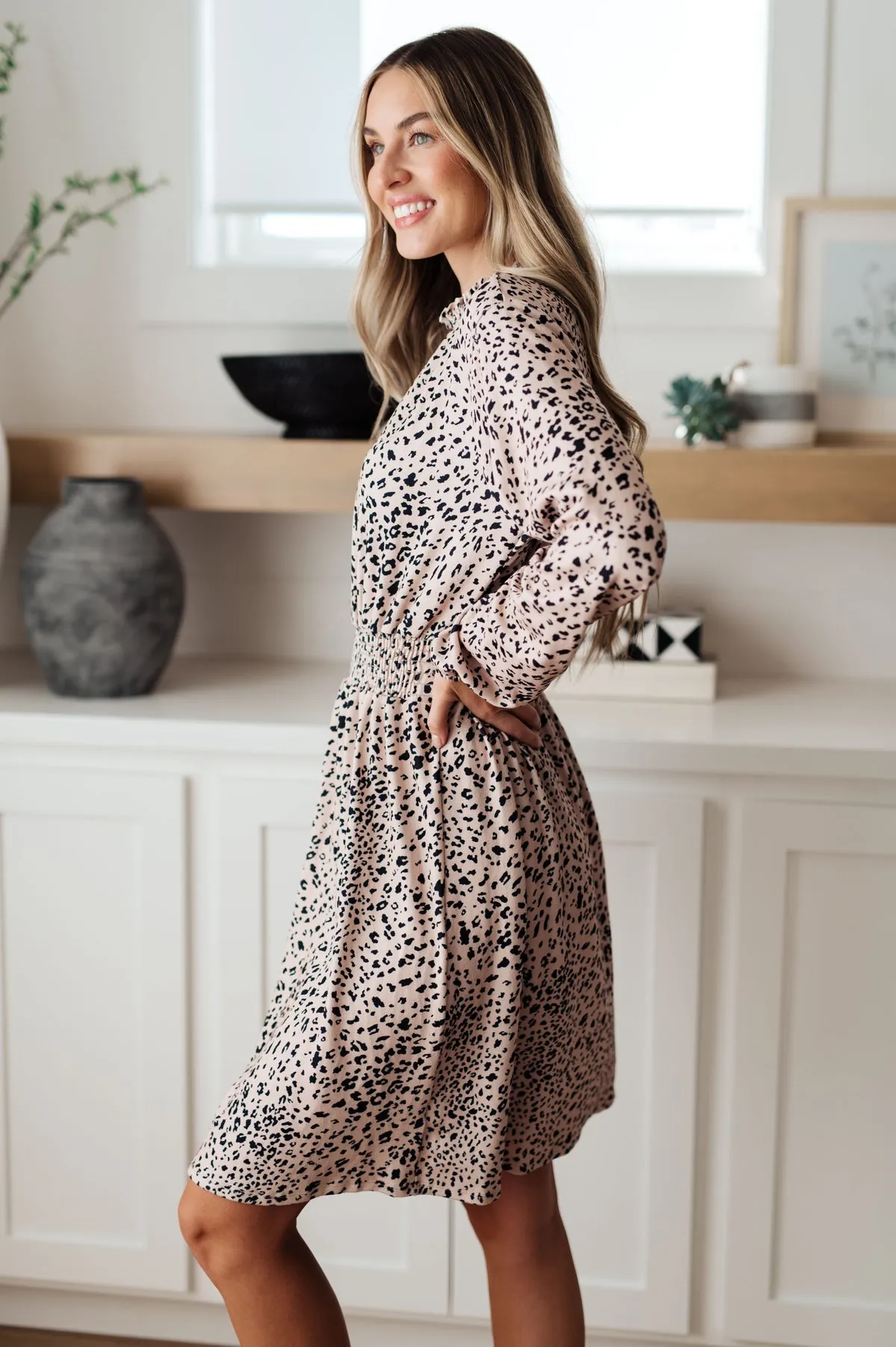 Ophelia Animal Print Shirred Waist Dress - Now N Forever