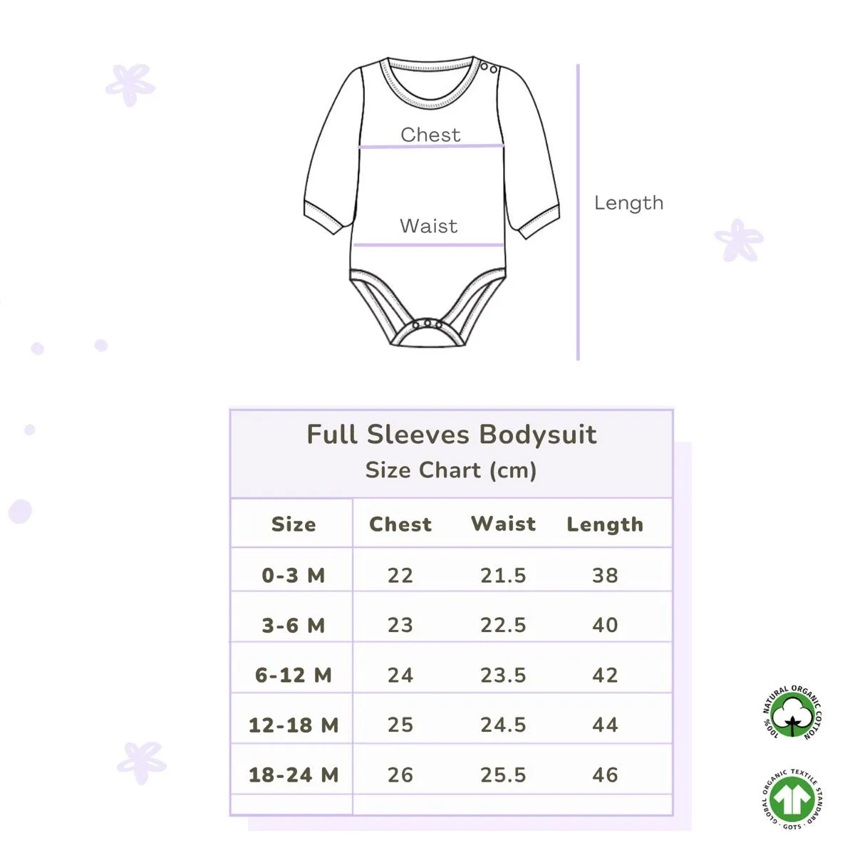 Organic Cotton Full Sleeve Bodysuit- Free Float