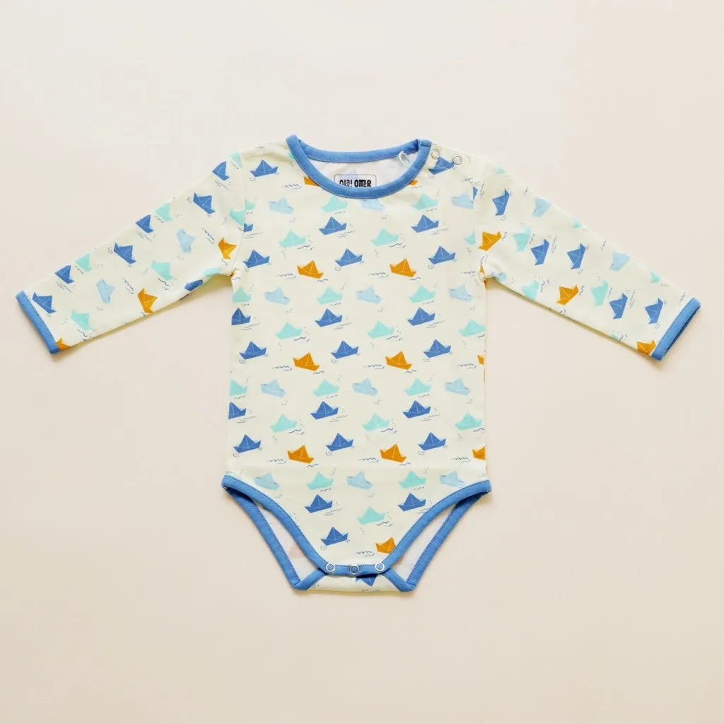 Organic Cotton Full Sleeve Bodysuit- Paper Boat