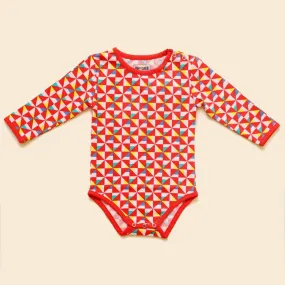 Organic Cotton Full Sleeve Bodysuit- Pinwheel Paradise