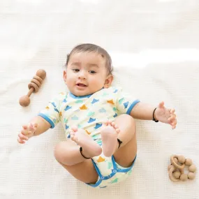 Organic Cotton Half Sleeves Bodysuit- Paper Boat