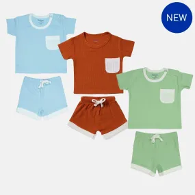 Pack of 3 Ribbed Top & Shorts Sets