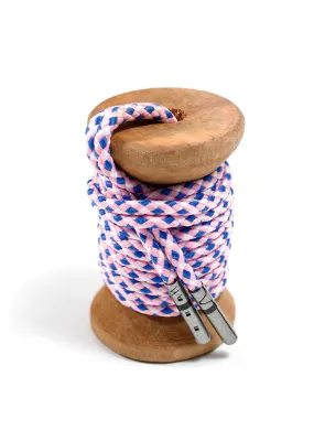 Pink, Blue & White Braided Dress Laces