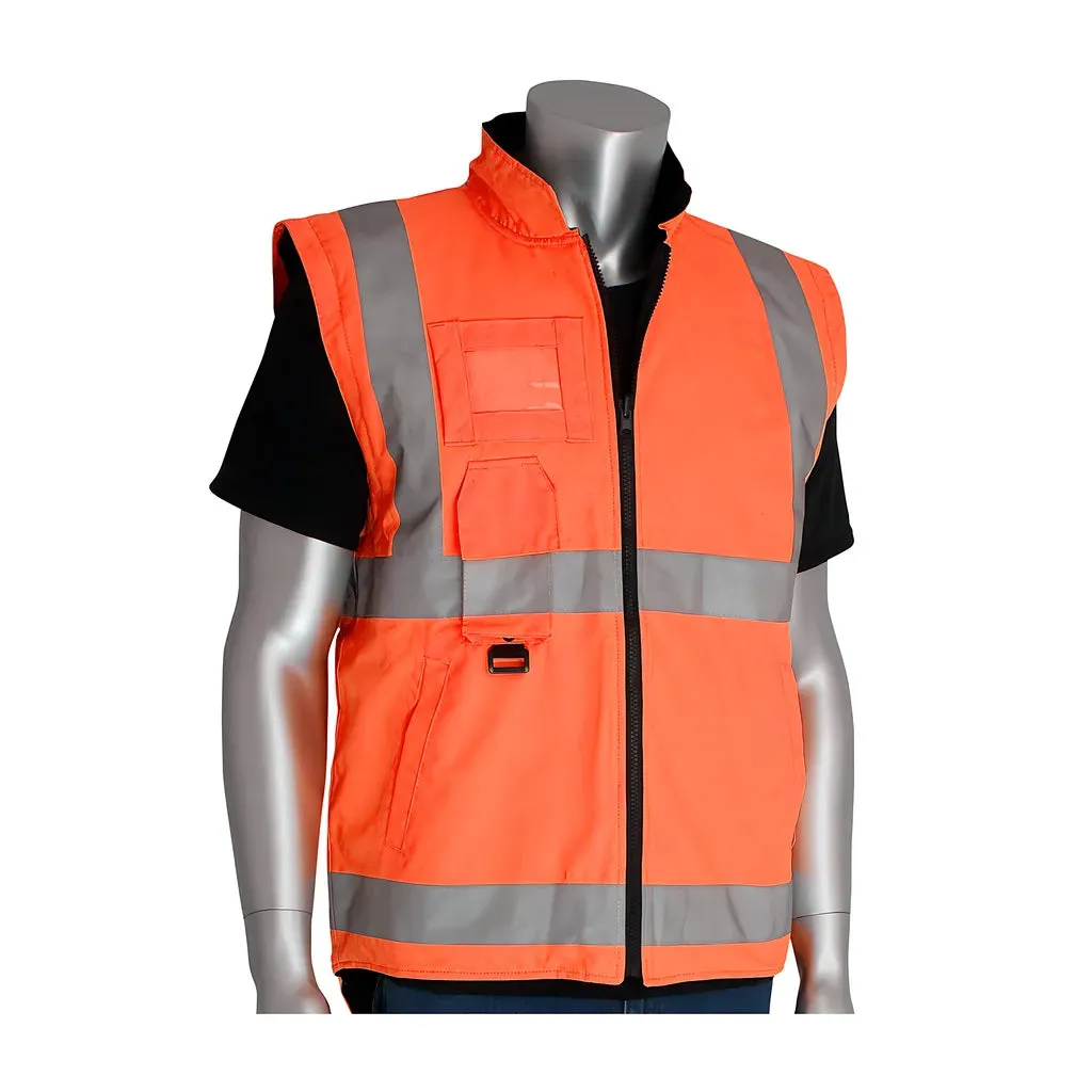 PIP 343-1756-OR/L ANSI Type R Class 3 7-in-1 All Conditions Coat with Inner Jacket and Vest Combination