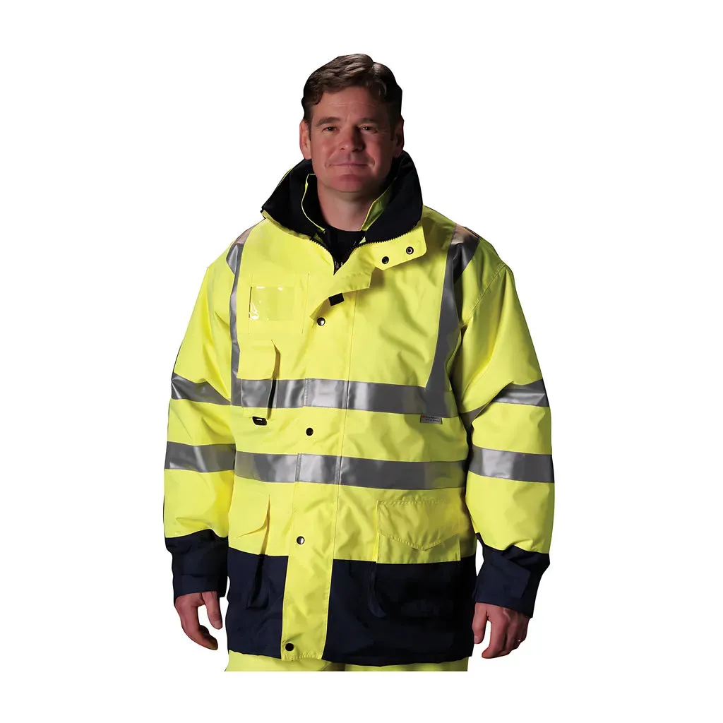 PIP 343-1756-YEL/L ANSI Type R Class 3 7-in-1 All Conditions Coat with Inner Jacket and Vest Combination