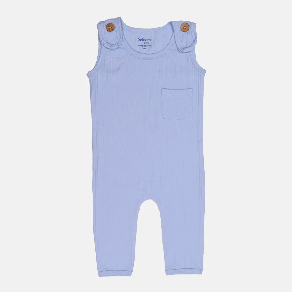 Powder Blue Sleeveless Ribbed Romper