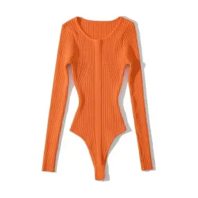 Pre Order:  Ribbed Stretchable Knit Bodysuit