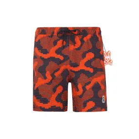 Psycho Bunny Huston Swim Short in Scarlet Ibis