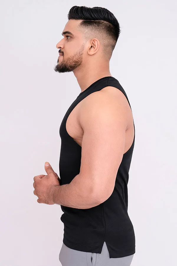 QUIRKY GYM VEST BLACK - THE BOYS