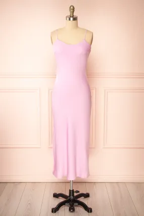 Rebby Pink | Silky Fitted Midi Dress