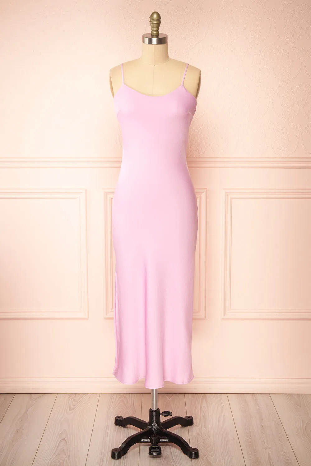 Rebby Pink | Silky Fitted Midi Dress