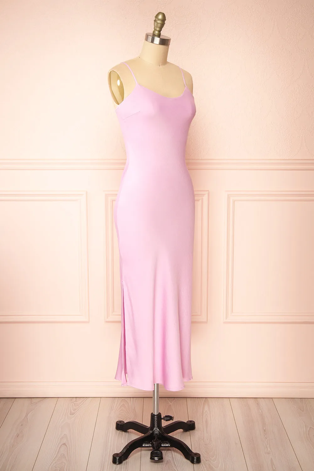 Rebby Pink | Silky Fitted Midi Dress