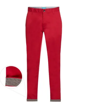 Red Cotton-Stretch Chino