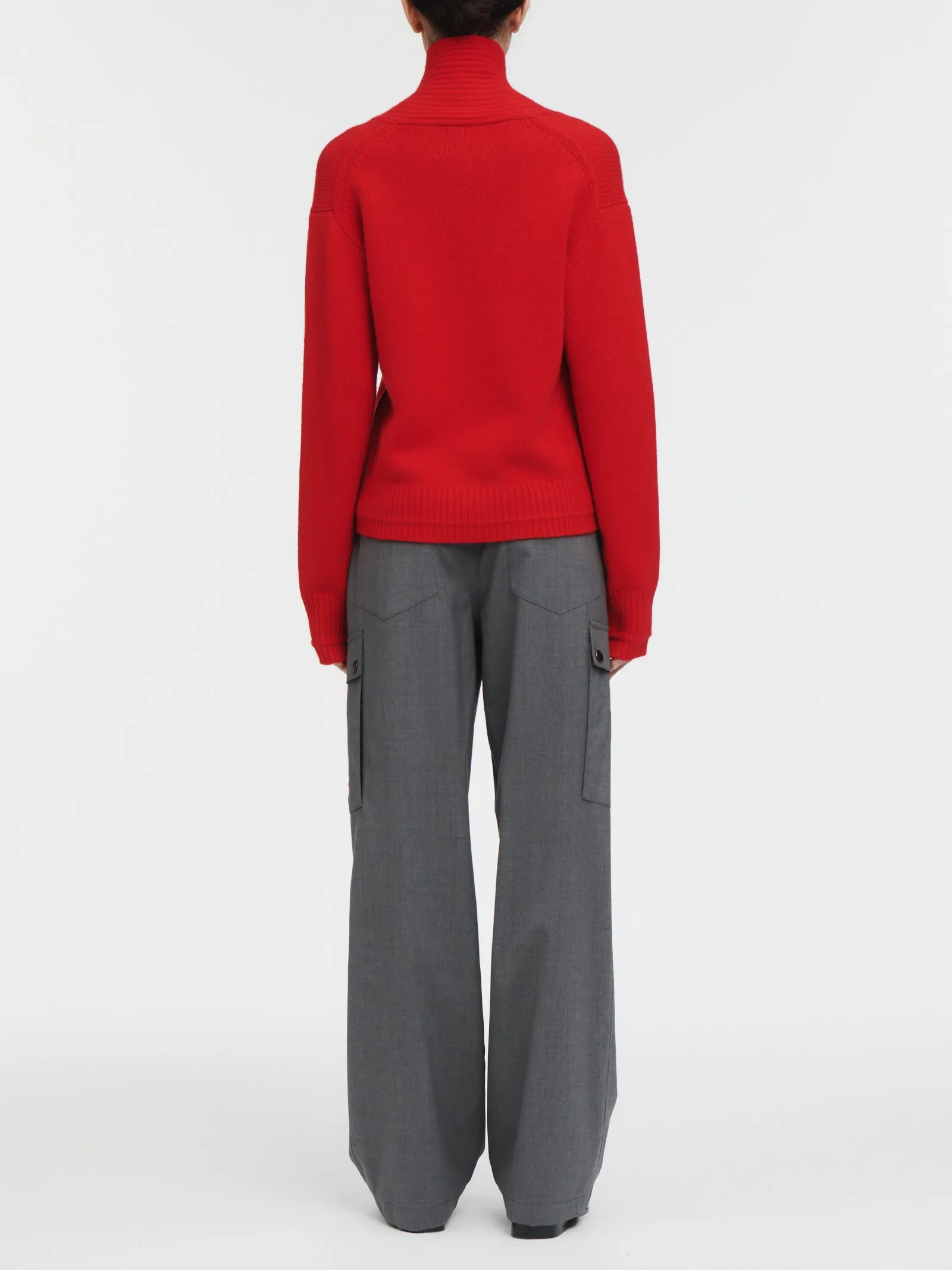 Shawl Collar Sweater in Red Lacquer