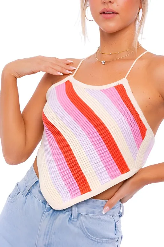 Sleeveless Knit Crop Top