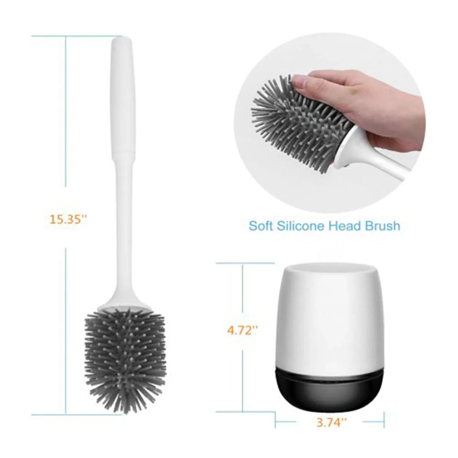 Smart Round Toilet Brush [Silicone]