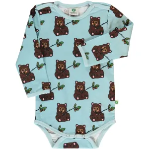 Småfolk Stratosphere Long Sleeve Bodysuit with Bear Cub