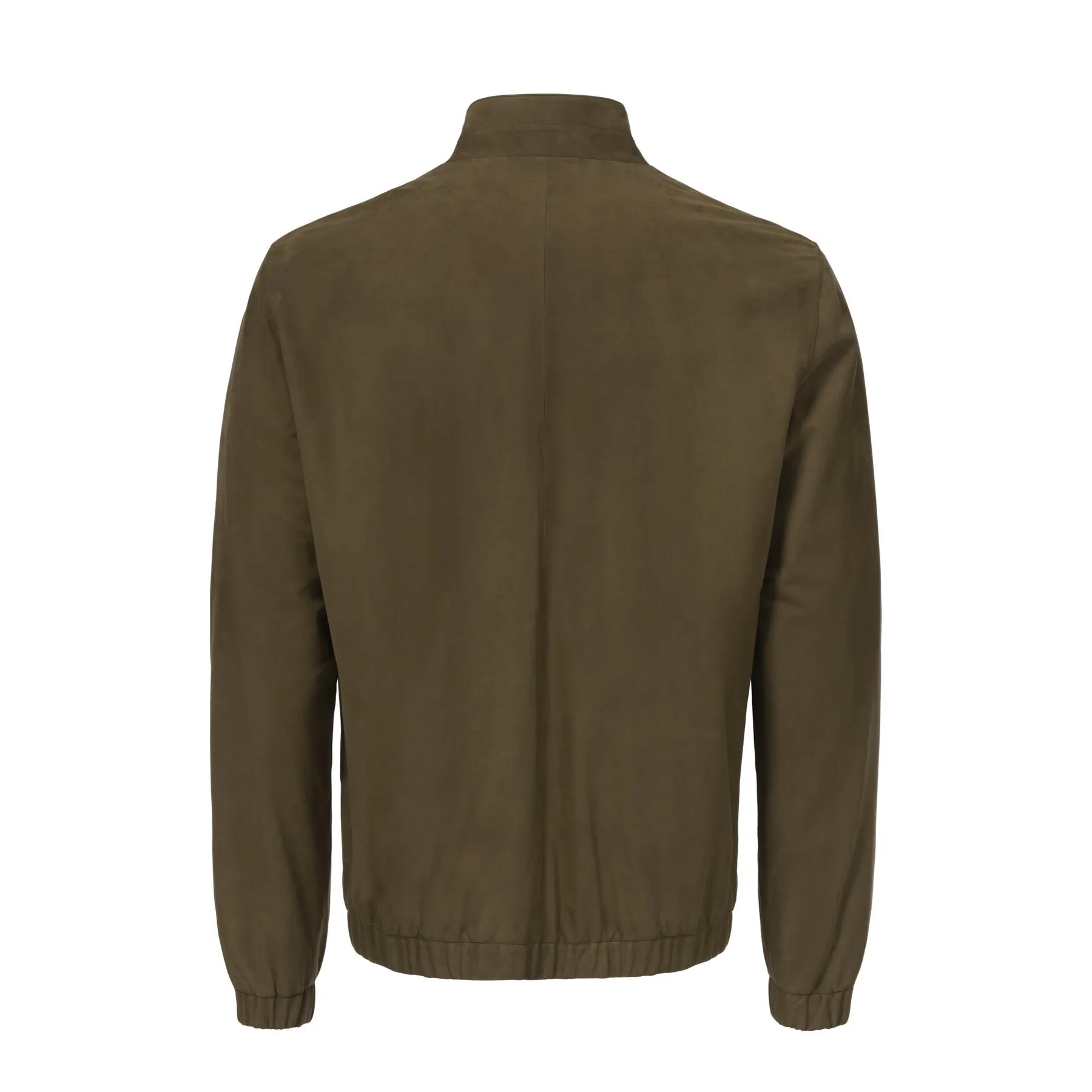 Soft Nabuk Bomber Jacket in Olive Green