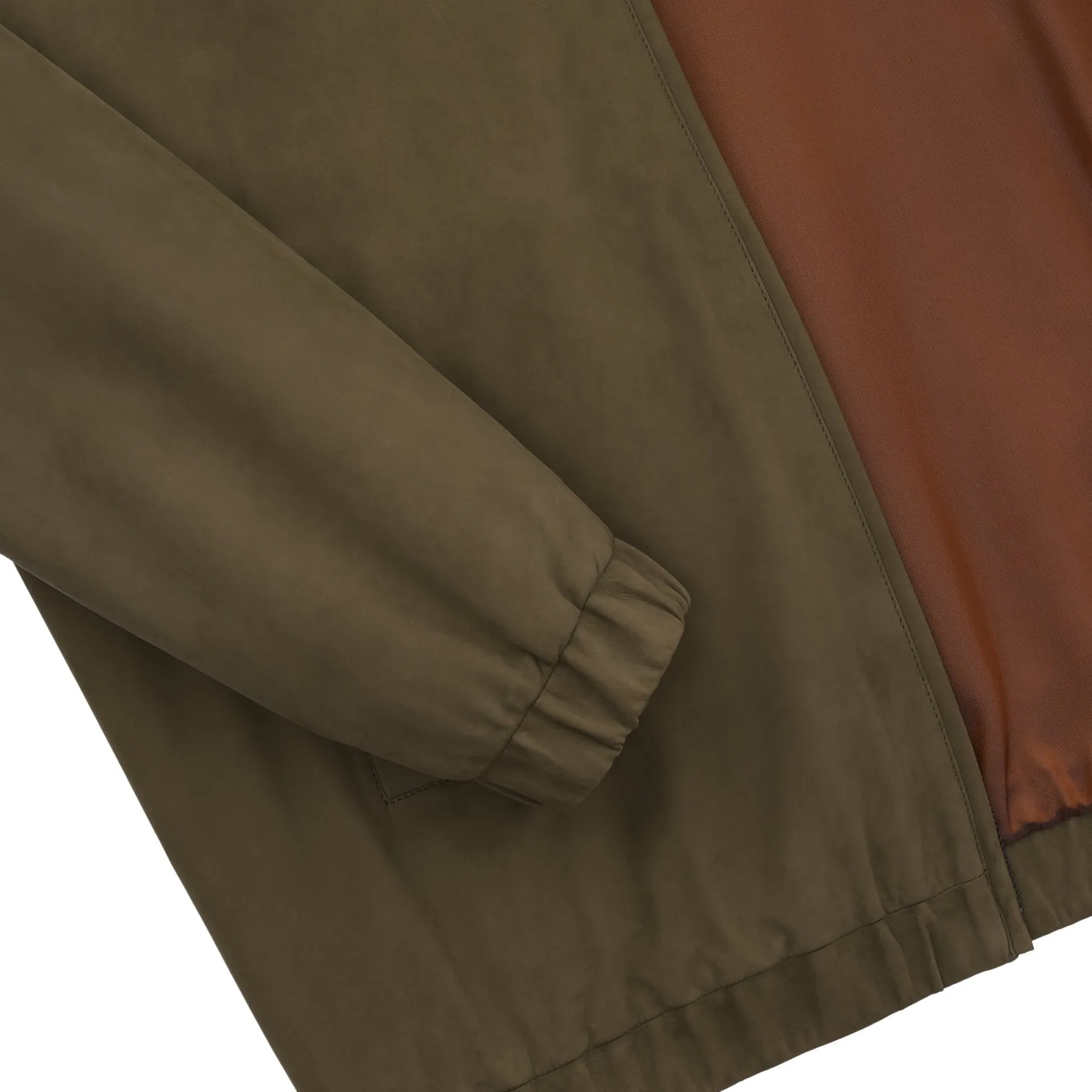 Soft Nabuk Bomber Jacket in Olive Green