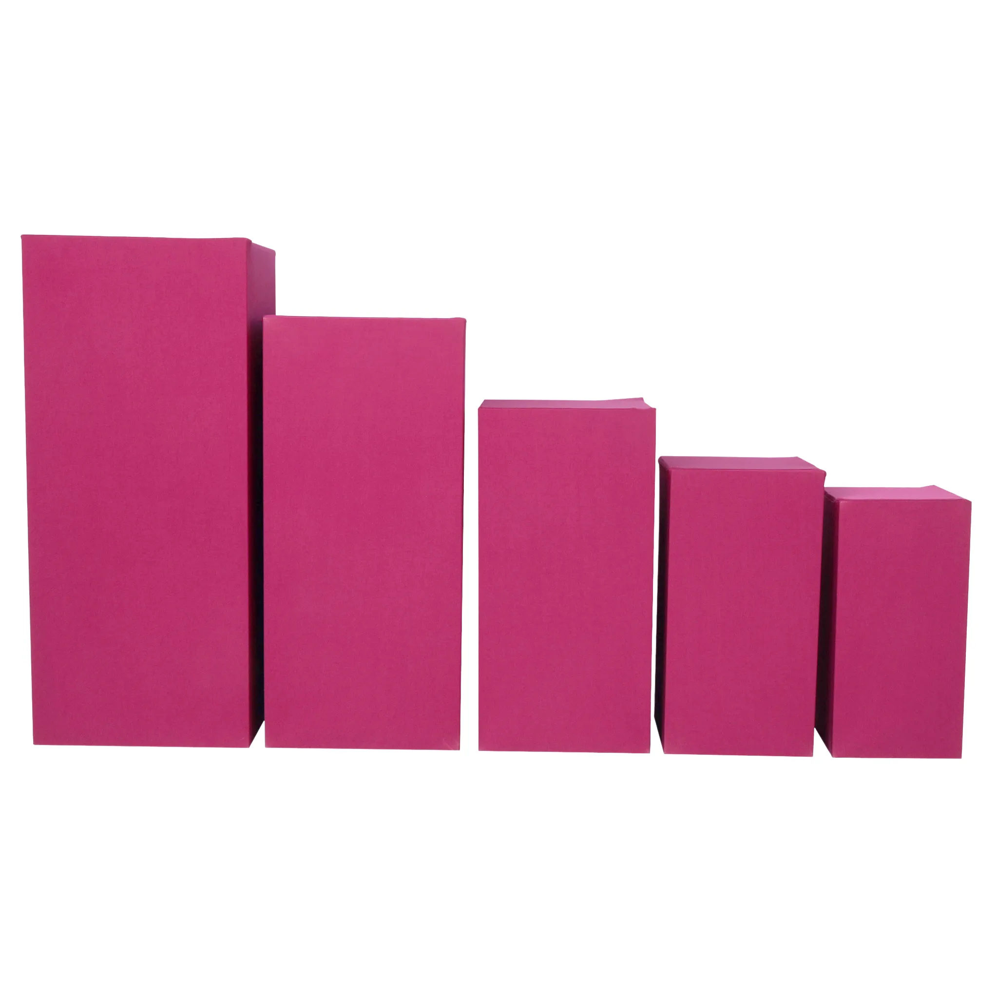 Spandex Covers for Square Metal Pillar Pedestal Stands 5 pcs/set - Fuchsia