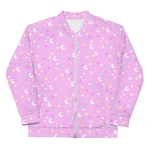 Starry Glitter Pink Unisex Bomber Jacket