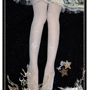 Stars On The sky Lolita ~ Sweet Lolita Tights Sheer Summer Pantyhose by Yidhra