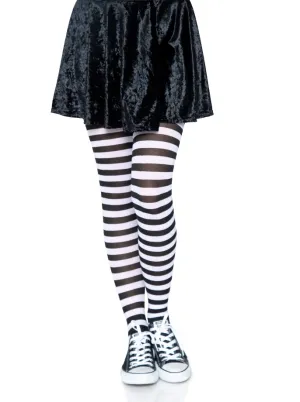 Striped Tights in Black & White