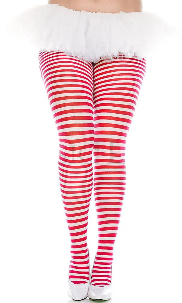 Striped [White/Red] | TIGHTS