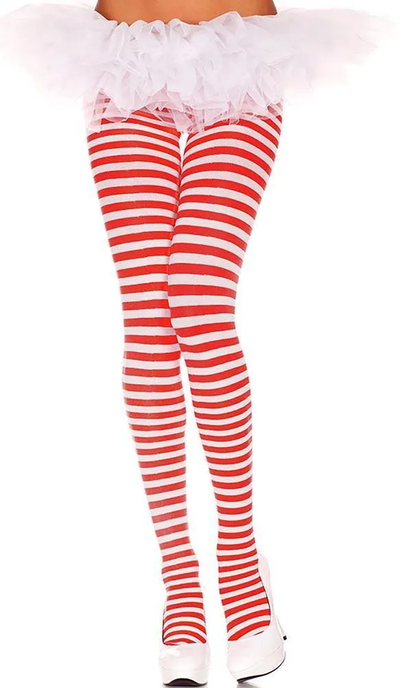 Striped [White/Red] | TIGHTS